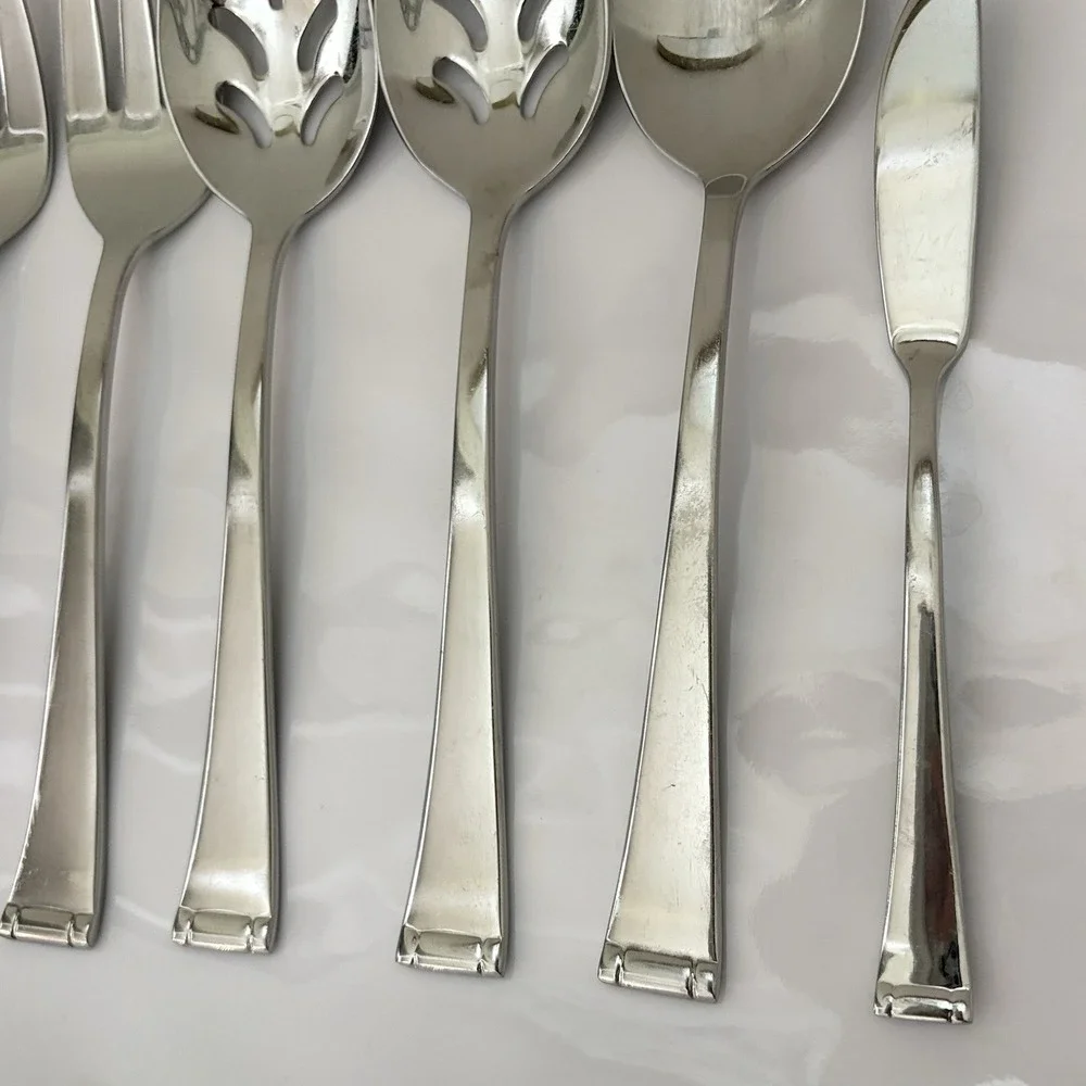 Reed & Barton Glossy 18/10 Stainless 7 pc HOSTESS SERVING Spoon Butter Spreader‎